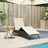 vidaXL Sonnenliege mit Auflage Braun Poly Rattan