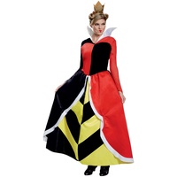 Disney Offizielles Premium Herzkönigin Kostüm Damen, Rote Königin Kostum Erwachsene, Alice Im Wunderland Kostum Frauen Halloween Kostum Kleid Costum Faschingskostum Karneval Geburstag L