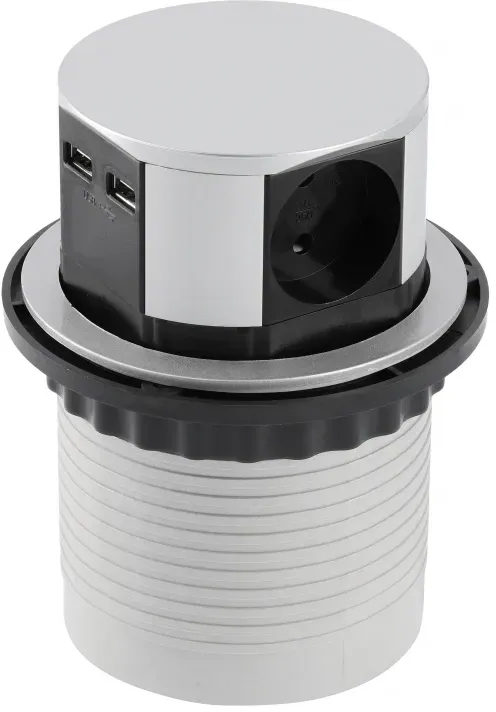 GTV Schreibtisch-Steckdosenleiste COMFORT 5V USB Ø 100mm