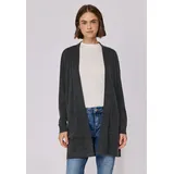 street one studio STREET ONE STUDIO, Damen, Gr. 42, industrial grau meliert, Feinstrick, 30% Polyester, 27% Polyacryl, 23% Polyamid, 20% Viskose, unifarben, regular fit lang, ohne Ausschnitt, Bündchen, Strickjacken Longstrickjacke, aus softem Materialmix
