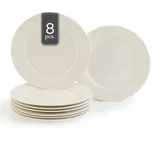 Home4You Dessertteller 8er Set, Ø 20 cm - Weiß - spülmaschinenfest