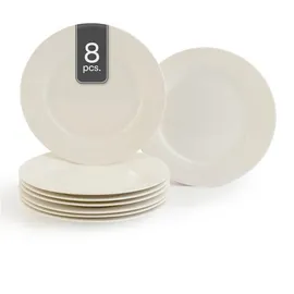 Home4You Dessertteller 8er Set, Ø 20 cm - Weiß - spülmaschinenfest