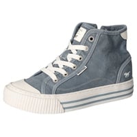 Mustang Shoes Plateausneaker, Schnürschuh, Freizeitschuh, High Top-Sneaker mit Reißverschluss blau 37 EU