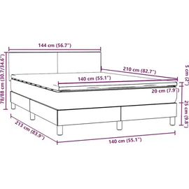 vidaXL Boxspringbett 140 x 210 cm Rosa