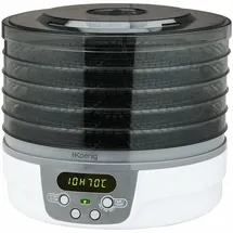 h.koenig DSY700 Dörrgerät für Lebensmittel, 5 herausnehmbare transparente Platten, einstellbare Temperatur 40-70°C, 48h Timer, Lebensmitteltrocknung