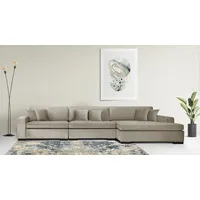Guido Maria Kretschmer Home & Living Ottomane "Skara L-Form", beige (dunkelbeige), B:310cm H:86cm T:100cm, 100% Polyester, GUIDO MARIA KRETSCHMER HOME & LIVING, Sofas, Lounge-Sofa mit Federkernpolsterung, in vielen Bezugsvarianten