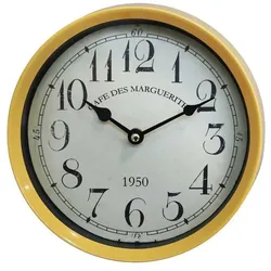 Chic Antique Wanduhr Cafe des Marguerite, ∅ 22, Breite 6,5 cm