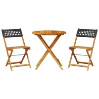 vidaXL Bistro-Set 3-tlg. Schwarz