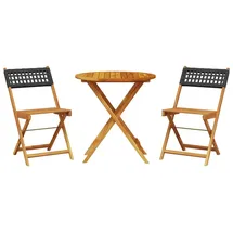 vidaXL Bistro-Set 3-tlg. Schwarz