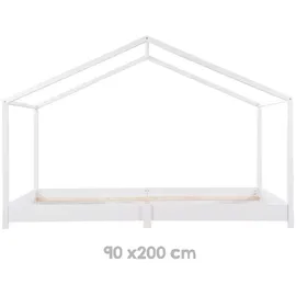 roba Hausbett 90 x 200 cm Massivholz weiß lackiert