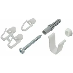 Sichtschutzbefestigungen Zubehör-Set LIEDECO "für 1-läufige Gardinenschienen" Gr. 2, weiß, 1 läufig, Kunststoff, Metall, Sichtschutzbefestigungen