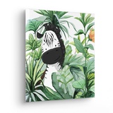 KOMAR Keilrahmenbild im Echtholzrahmen - Lost Zebra - Größe 30 x 30 cm - Wandbild, Kunstdruck, Wanddekoration, Design, Wohnzimmer, Schlafzimmer