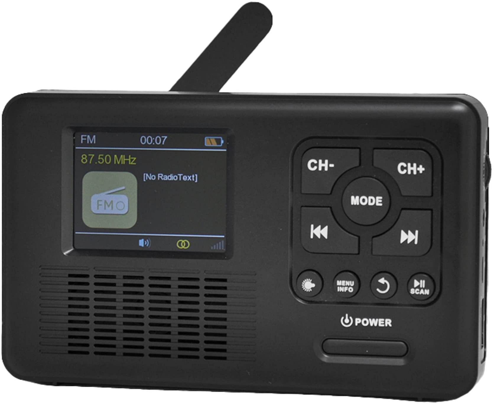 Reflexion TRA560DAB tragbares Kurbel-Radio, DAB-Radio mit Taschenlampe und Solar-Ladefunktion (DAB+, DAB, Bluetooth, Dynamo, Solar, USB, Micro SD) schwarz