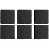 Koopman Glasuntersetzer Schieferplatten RILEY, 6er Set, Grau, 10 x 10 cm grau