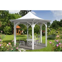 SKANHOLZ Skan Holz Pavillon Versailles Leimholz, lasiert in Weiß