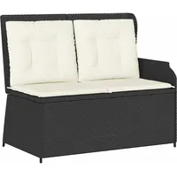 VidaXL Gartenbank Verstellbar mit Kissen Schwarz Poly Rattan