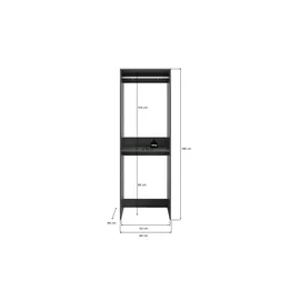 xonox.home Waschmaschinenschrank Free – grau – Maße cm B: 66 H: 195