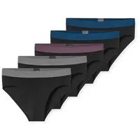SCHIESSER Slips 5er Pack Schwarz / Grau / Blau L