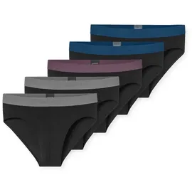 SCHIESSER Slips 5er Pack Schwarz / Grau / Blau L