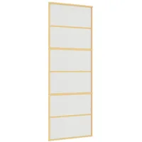 vidaXL Schiebetür Golden 76x205 cm Matt ESG-Glas und Aluminium