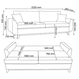 VitaliSpa Sofa, Sidney Schlaffunktion Bettkasten