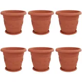 vidaXL Blumentöpfe 6 pcs Ø 26 x 21,5 cm Ziegelrot