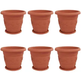 vidaXL Blumentöpfe 6 pcs Ø 26 x 21,5 cm Ziegelrot