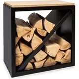 Blumfeldt Kaminholzregal Stahl 57 x 56 x 36 cm Schwarz