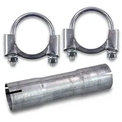 Atec Rohrverbinder Ø50 mm + 2x Bügelschelle Ø50 mm