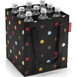 Bottlebag Flaschenbeutel mit bunten Punkten schwarz