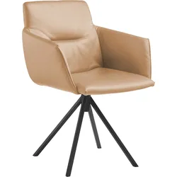 Polsterstuhl MUSTERRING "JustB SP500", beige (biskuit), drehbar, Stühle, mit Armlehne, wahlweise mit Drehfunktion, Stativgestell in schwarz