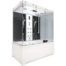 Kombination Badewanne Dusche K80-SW-EH-B-EA Duschtempel 180x100 cm OHNE Zusatzoption