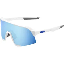 100% S3 Sonnenbrille - Matte White Matt, Blau), Weiss