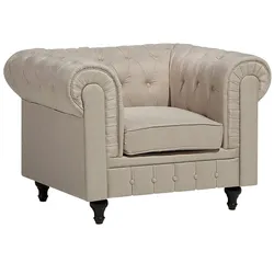 Sessel CHESTERFIELD Stoff Beige