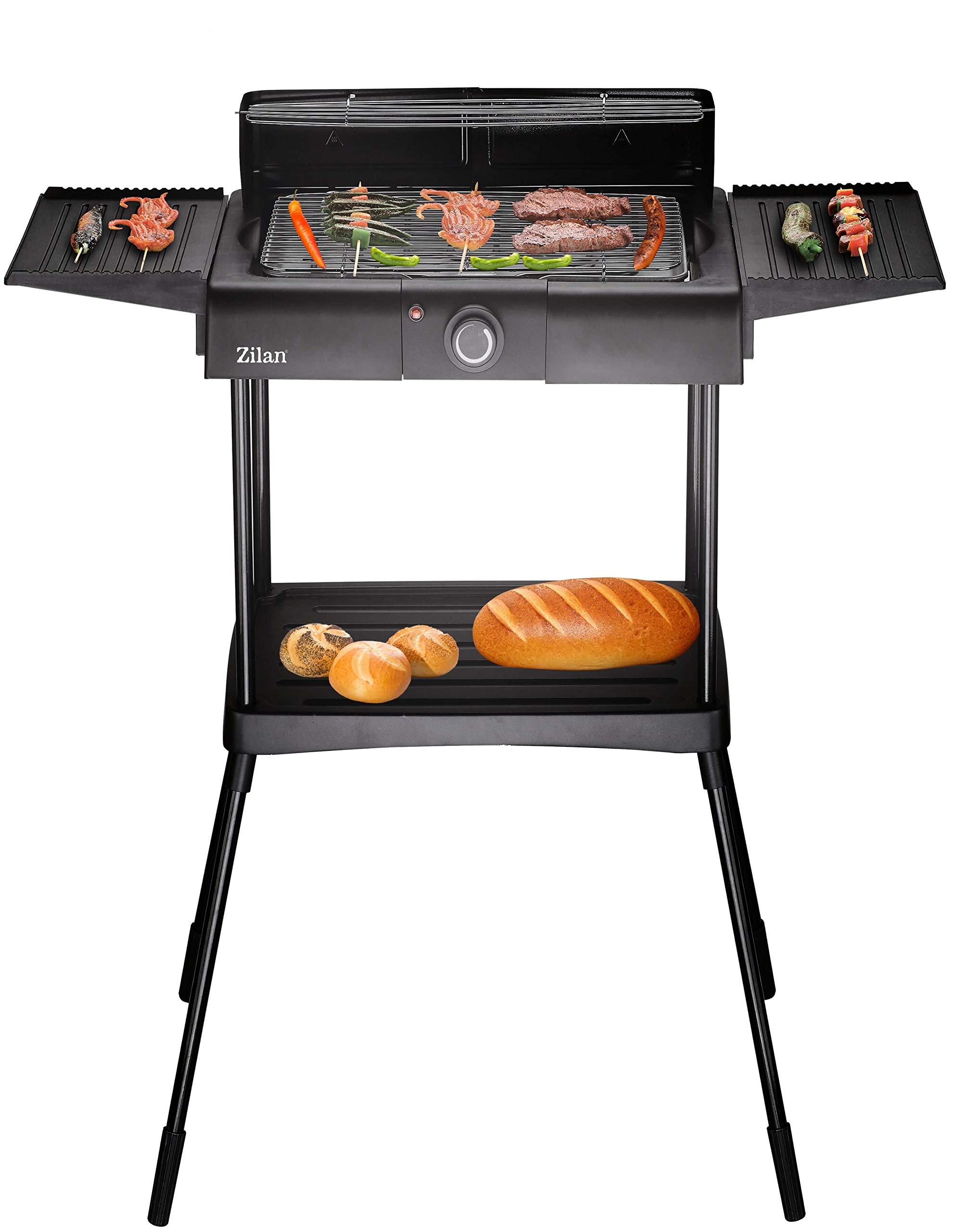 Elektro Grill | 2.400 Watt | Thermostat | Stufenloser Temperaturregler | Tischgrill | Standgrill | Partygrill | elektrischer BBQ, Tisch Grill