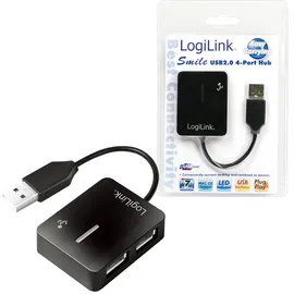 Logilink USB 2.0 Hub 4-Port Smile 4 Port Schwarz