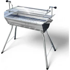 Grillpeter Mangal Ararat 2 mm Schaschlikgrill + 11er Drehspieß Haube Elektromotor