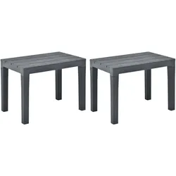 vidaXL Gartenbänke 2 Stk. Anthrazit Kunststoff