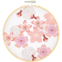 Rico Design Stickpackung Kirschblüten, Bild Ø 15 cm, gezählter