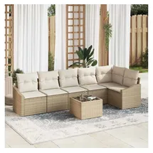 vidaXL Garten Essgruppe 7-tlg. Beige/Creme