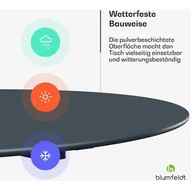 Blumfeldt UrbanEdge Bistrotisch | Stehtisch | 60 cm | klappbar | pulverbeschichtet | wetterfest Anthrazit