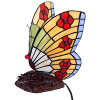 BIRENDY Stehlampe Tischlampe Tiffany-Style Schmetterling 203 Leuchte Dekorationslampe