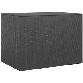 vidaXL Garten-Kissenbox PE Rattan 145x100x103 cm Schwarz