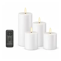 ReWu LED-Kerze Deluxe Homeart LED Geschenkboxen mit 4 LED Kerzen Fernbedienung Batt. (4-tlg) weiß