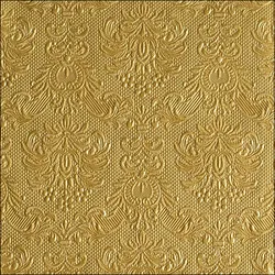 Ambiente 15 Servietten Papier 33x33cm 3-lagig - Einweg Papierservietten mit Ornamenten geprägt Hochzeit Dinner Gastronomie Party Hochzeitsservietten Gold