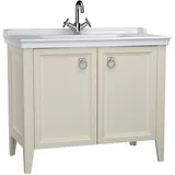 Vitra Waschtischunterschrank 2 Türen 99,5 x 53 x 88 cm Elfenbein Matt/Weiß Hochglanz