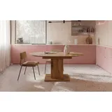 B&D home Säulen-Esstisch WIM, Holztisch, rund, ausziehbar 100-140cm, 4-6 Personen, versch. Farben braun