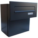 Letterbox24 F-042 XXL Edelstahl Mauerdurchwurf Briefkasten mit Namensschild