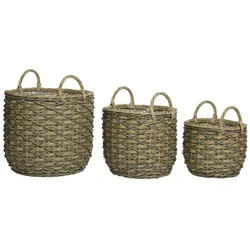 KSD 3 Blumentöpfe Pflanzenkübel 36-48cm Outdoor Plastik braun - Große Blumentöpfe Blumenkübel Pflanzkübel - Deko Garten - Pflanzgefäß aussen - Plant Pot