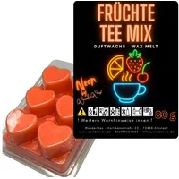 WonderWax Duftwachs WonderWax® Neon Duftwachs 6 Herzen (Früchte Tee Mix), Duftrichtung: Früchte Tee Mix